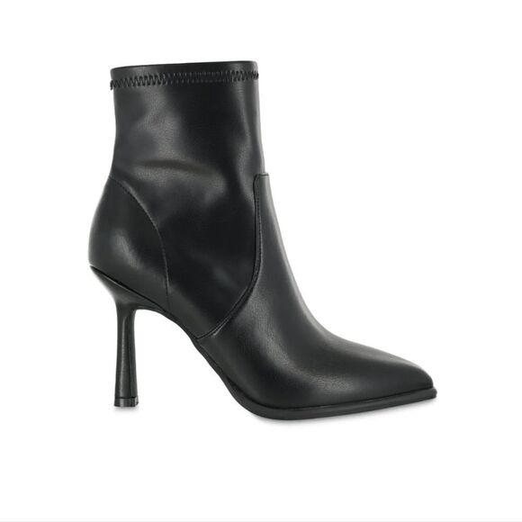 New Mia BARBARA BLACK STRETCH bootie kitten heel boots 10 - Picture 2 of 5